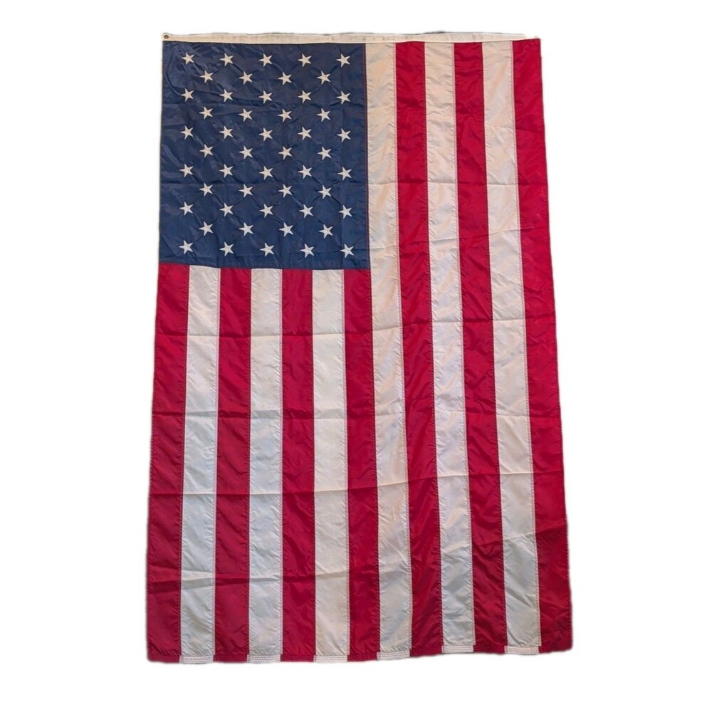 5x8 feet American Flag USA Texas Made Embroidered Stars Sewn Heavy Duty Nylon